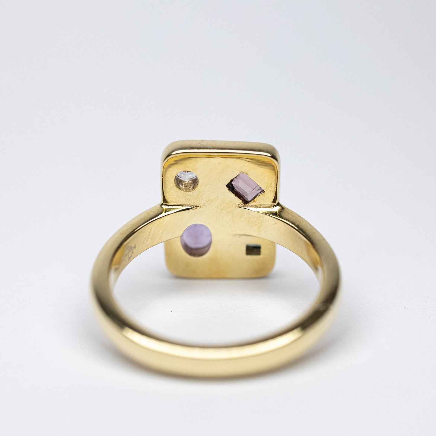 Rectangular violet pink forest - Yellow Gold