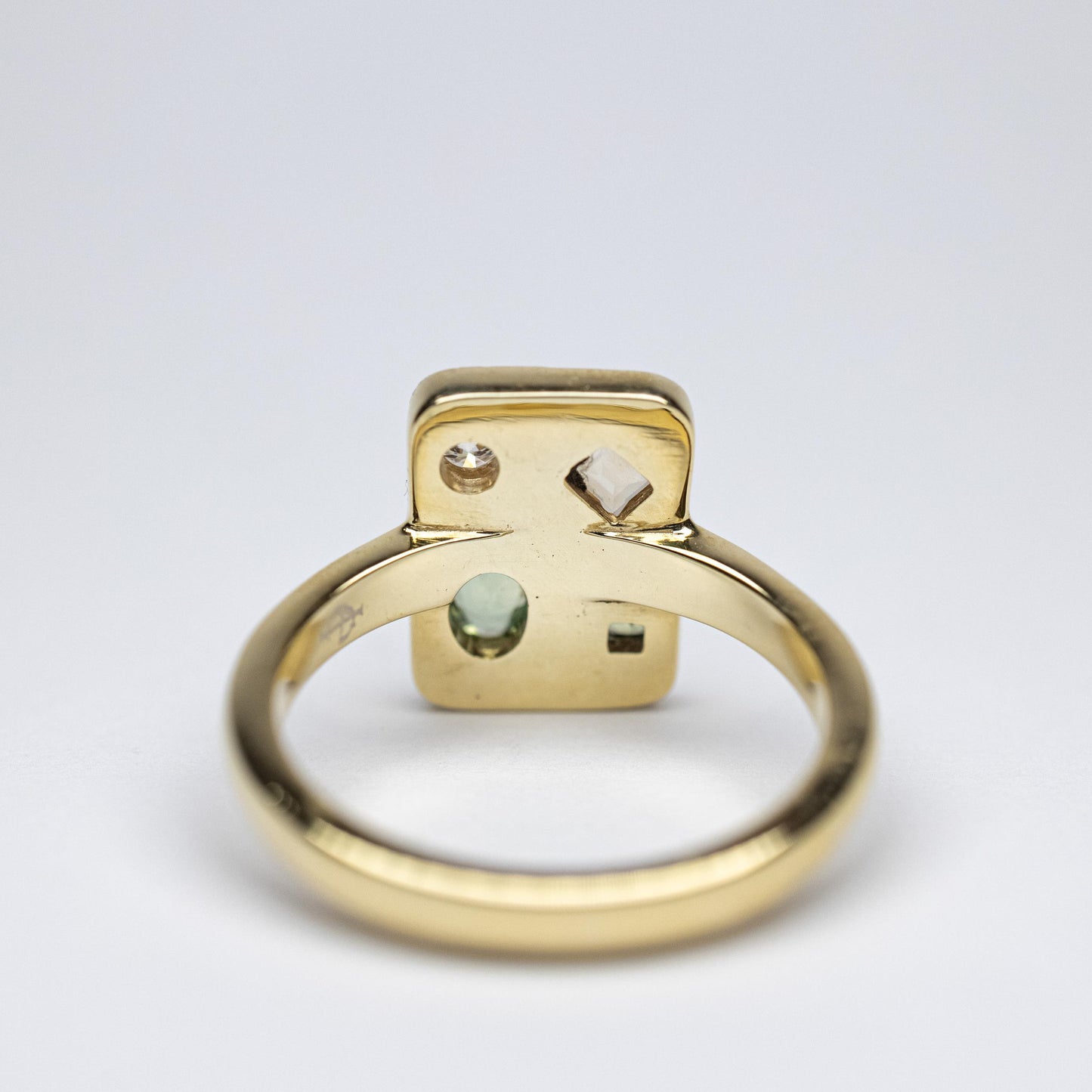 Rectangular green champagne forest - Yellow gold